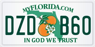 FL license plate DZDB60