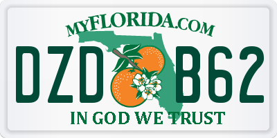 FL license plate DZDB62