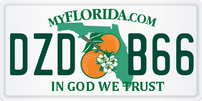 FL license plate DZDB66