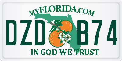 FL license plate DZDB74