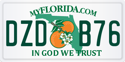 FL license plate DZDB76
