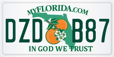 FL license plate DZDB87