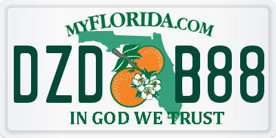 FL license plate DZDB88