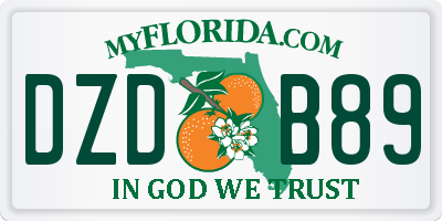 FL license plate DZDB89