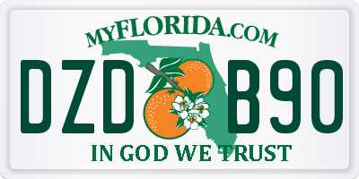 FL license plate DZDB90