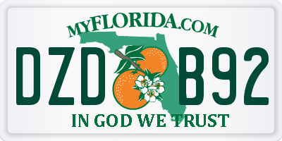 FL license plate DZDB92