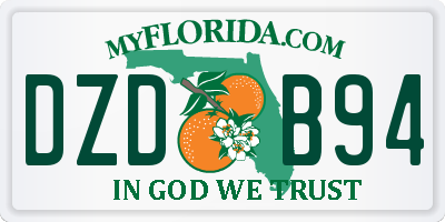 FL license plate DZDB94