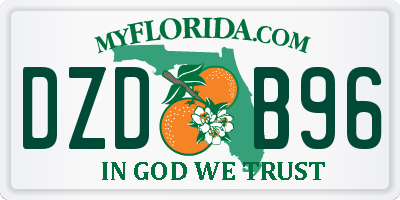FL license plate DZDB96