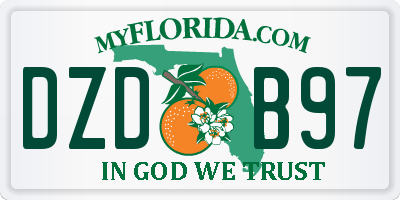 FL license plate DZDB97