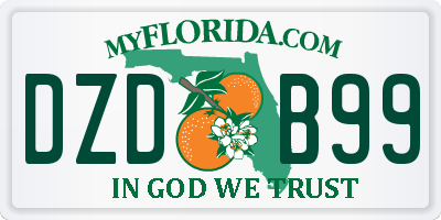 FL license plate DZDB99