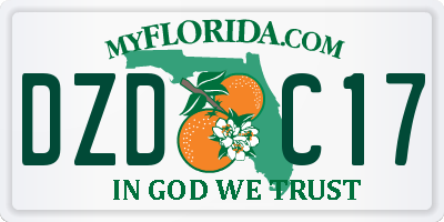FL license plate DZDC17