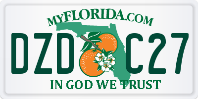 FL license plate DZDC27
