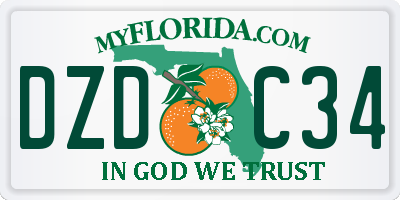 FL license plate DZDC34