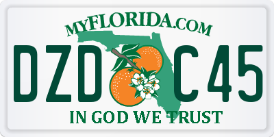 FL license plate DZDC45