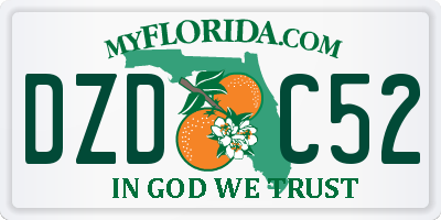 FL license plate DZDC52