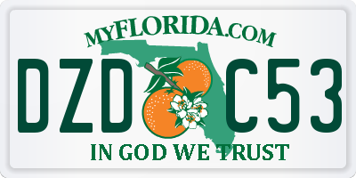 FL license plate DZDC53