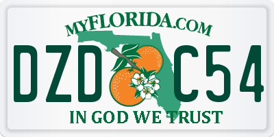 FL license plate DZDC54