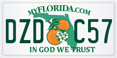 FL license plate DZDC57