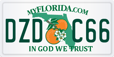 FL license plate DZDC66