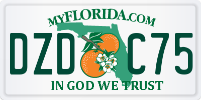 FL license plate DZDC75