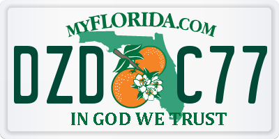 FL license plate DZDC77