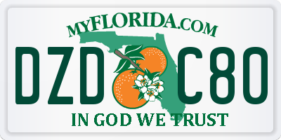 FL license plate DZDC80