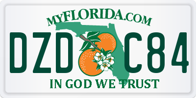 FL license plate DZDC84