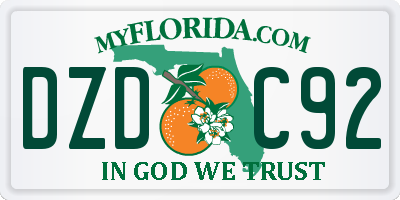 FL license plate DZDC92