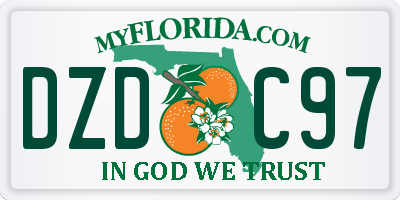 FL license plate DZDC97