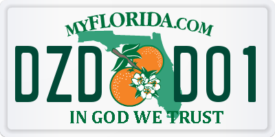 FL license plate DZDD01