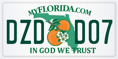 FL license plate DZDD07