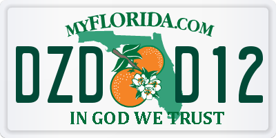 FL license plate DZDD12