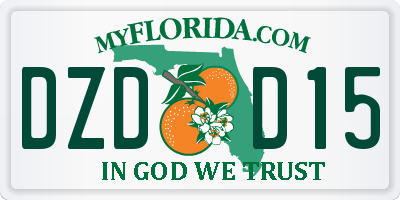 FL license plate DZDD15