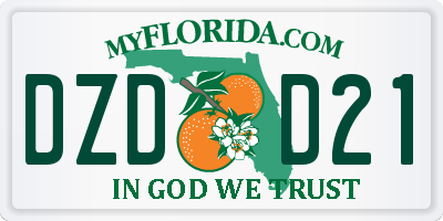 FL license plate DZDD21