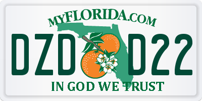 FL license plate DZDD22
