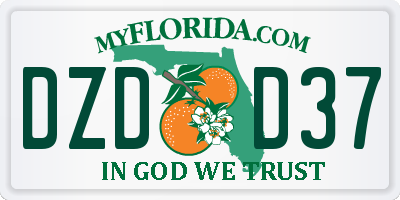FL license plate DZDD37