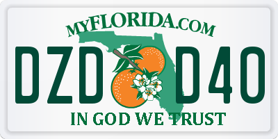 FL license plate DZDD40
