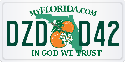 FL license plate DZDD42