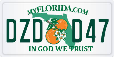 FL license plate DZDD47