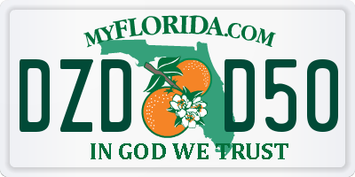FL license plate DZDD50