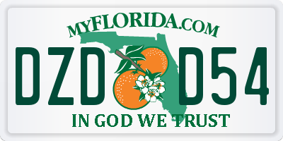 FL license plate DZDD54
