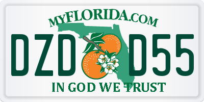 FL license plate DZDD55