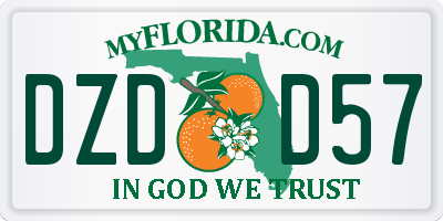 FL license plate DZDD57