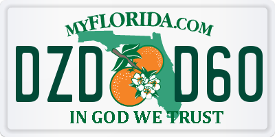FL license plate DZDD60