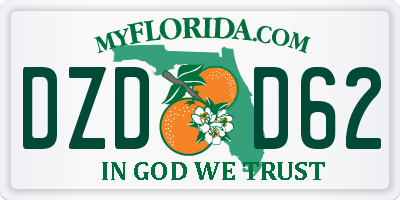FL license plate DZDD62