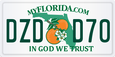 FL license plate DZDD70