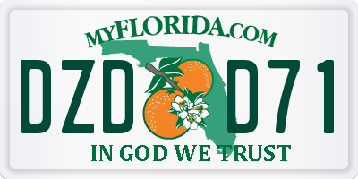 FL license plate DZDD71