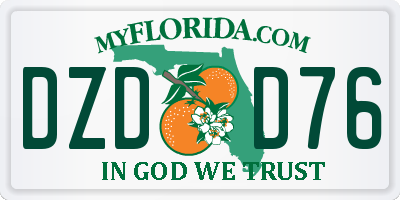 FL license plate DZDD76