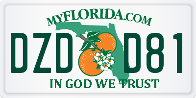 FL license plate DZDD81