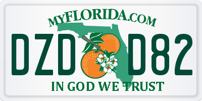 FL license plate DZDD82